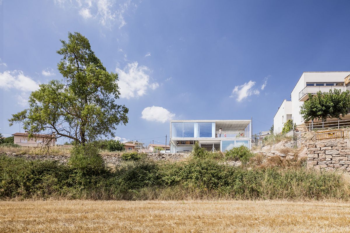 Lovely rustic landscape around the beautiful modern home in Spain