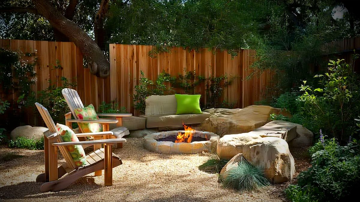 Modern-rustic-landscape-with-lovely-little-fireplace-wooden-benches-and-smart-seating-91300