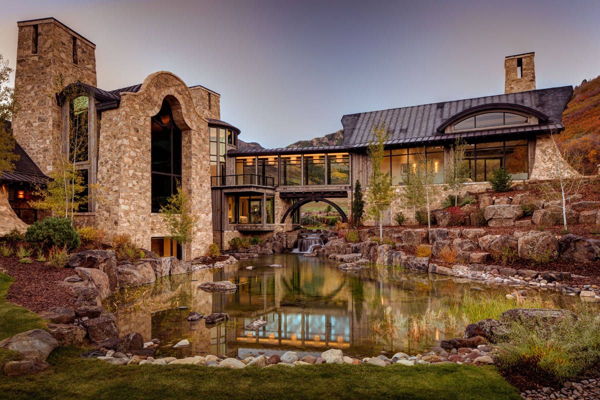 Natural pools and ponds surrounded by stone are just perfect for the rustic landscape