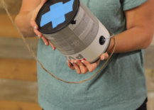 paint can with tape over hole