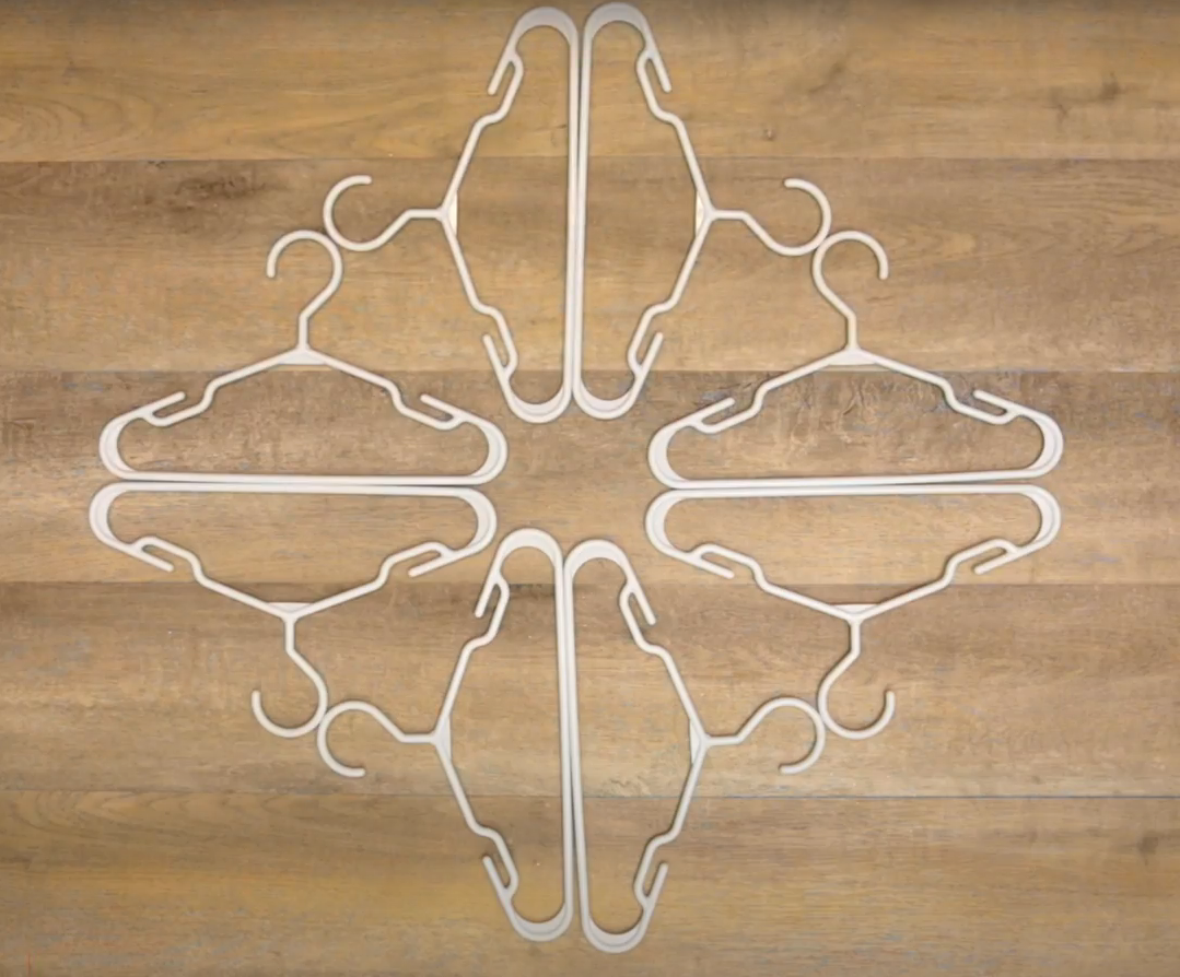 How to make clothes hanger snowflakes