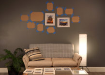 placing pictures over gallery wall templates