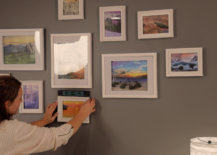 using level for gallery wall photos