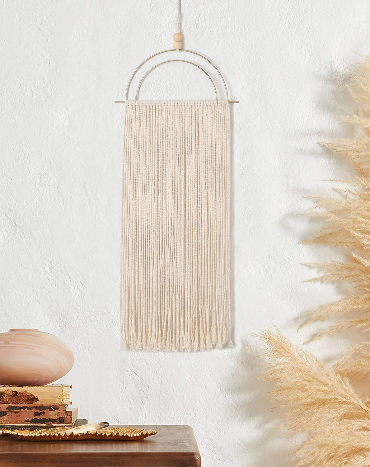 Wall hanging fringe macrame half-moon circle wall art