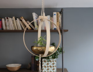 A Minimal Chic DIY Boho Hanging Indoor Shelf Planter