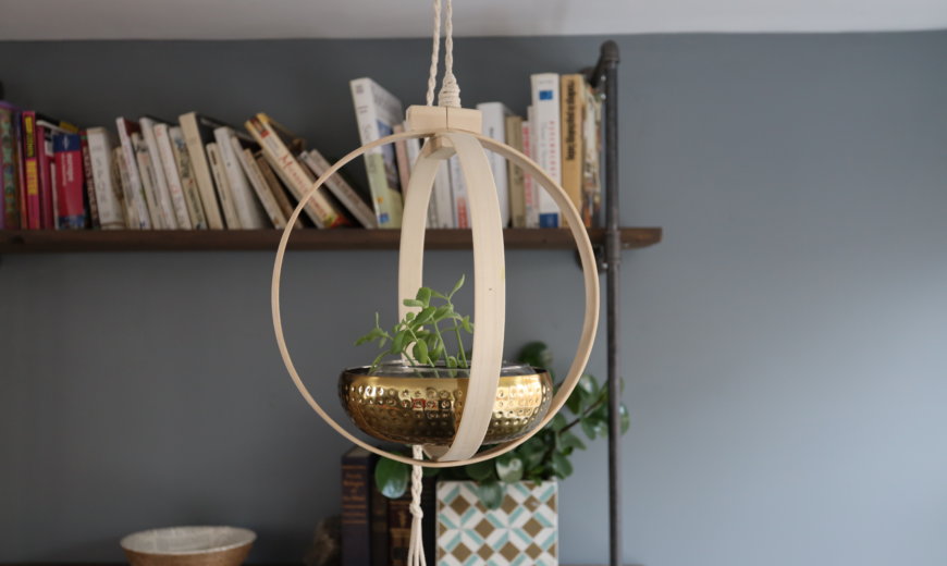 A Minimal Chic DIY Boho Hanging Indoor Shelf Planter
