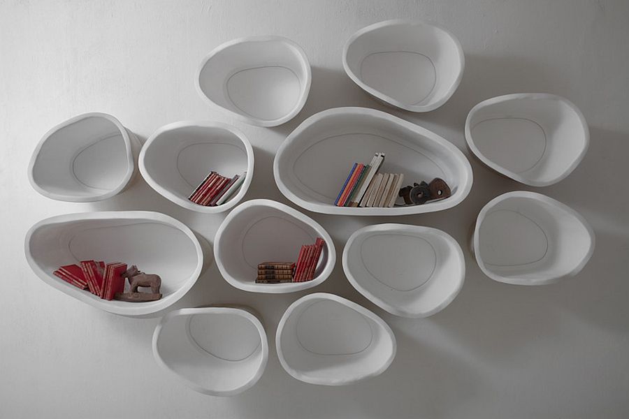 Beautiful modular shelves can be placed in multiple compositions