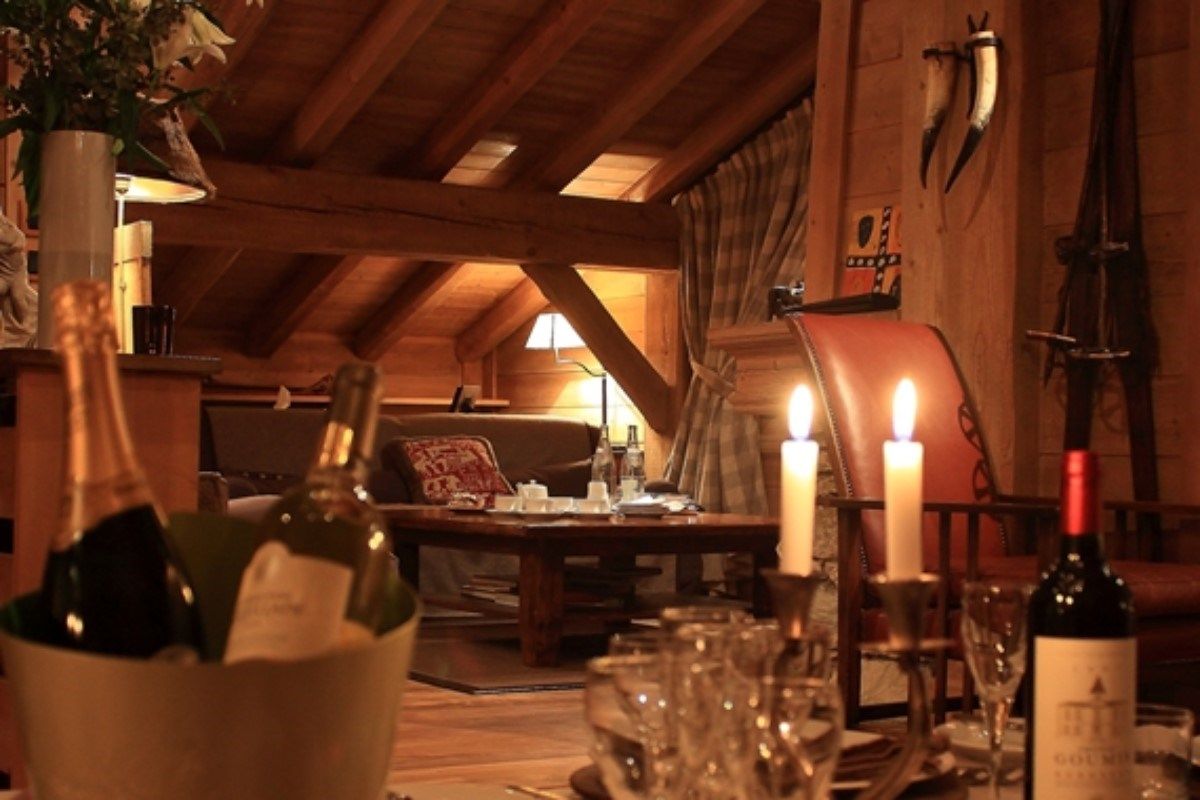 Comfortable living area and ample luxury pamper you at this classic alpine chalet