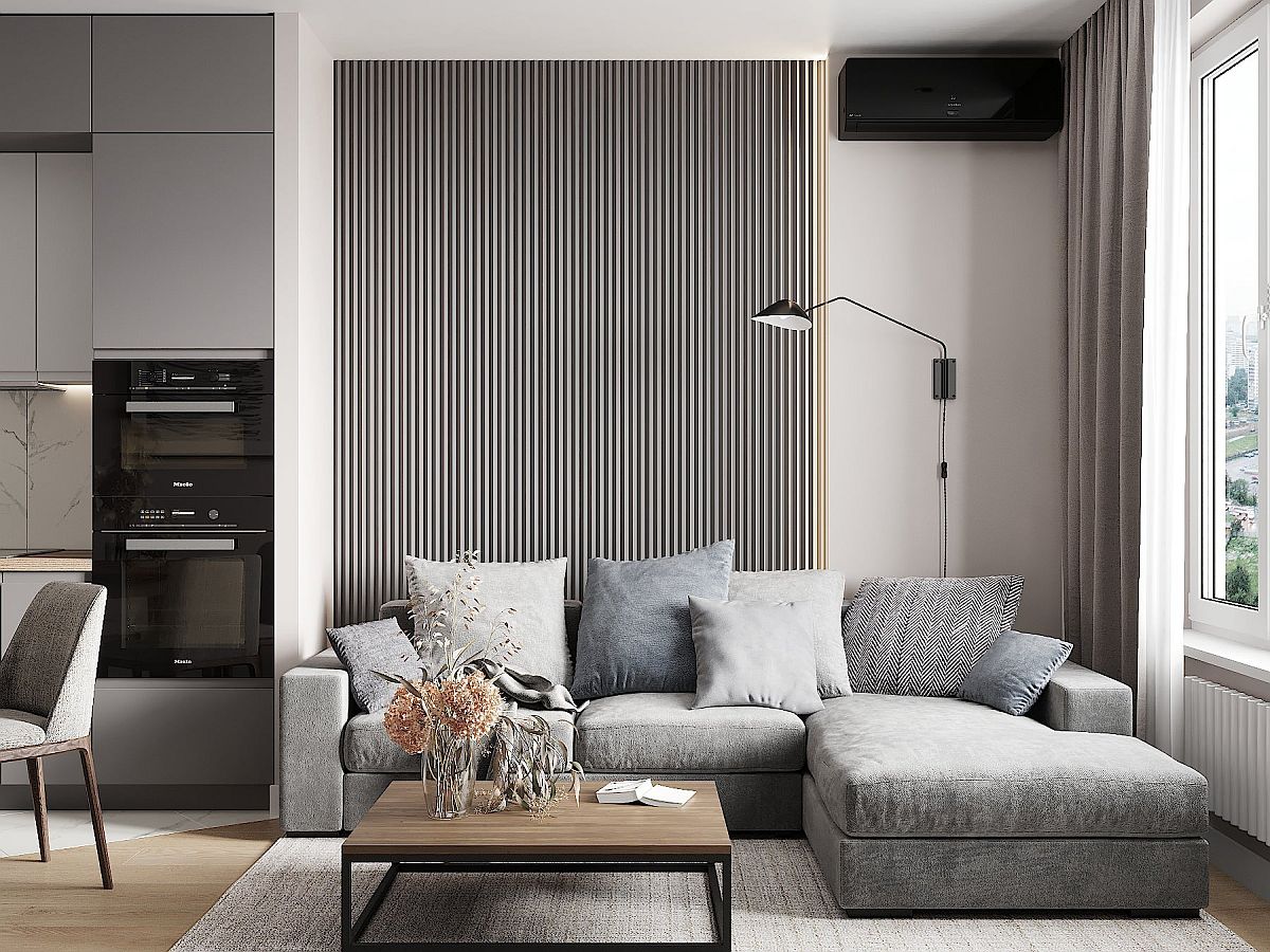 Explore different shades of gray in the modern living room