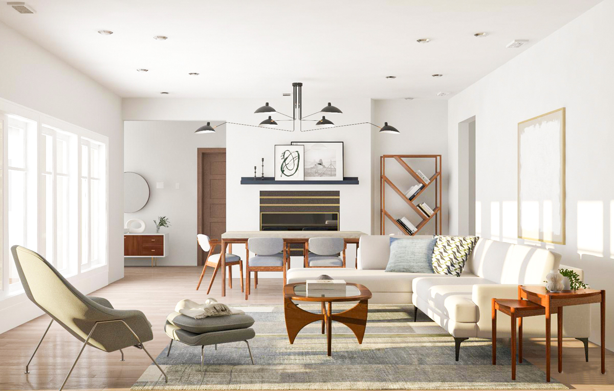 modern mid century living room functionality comfort