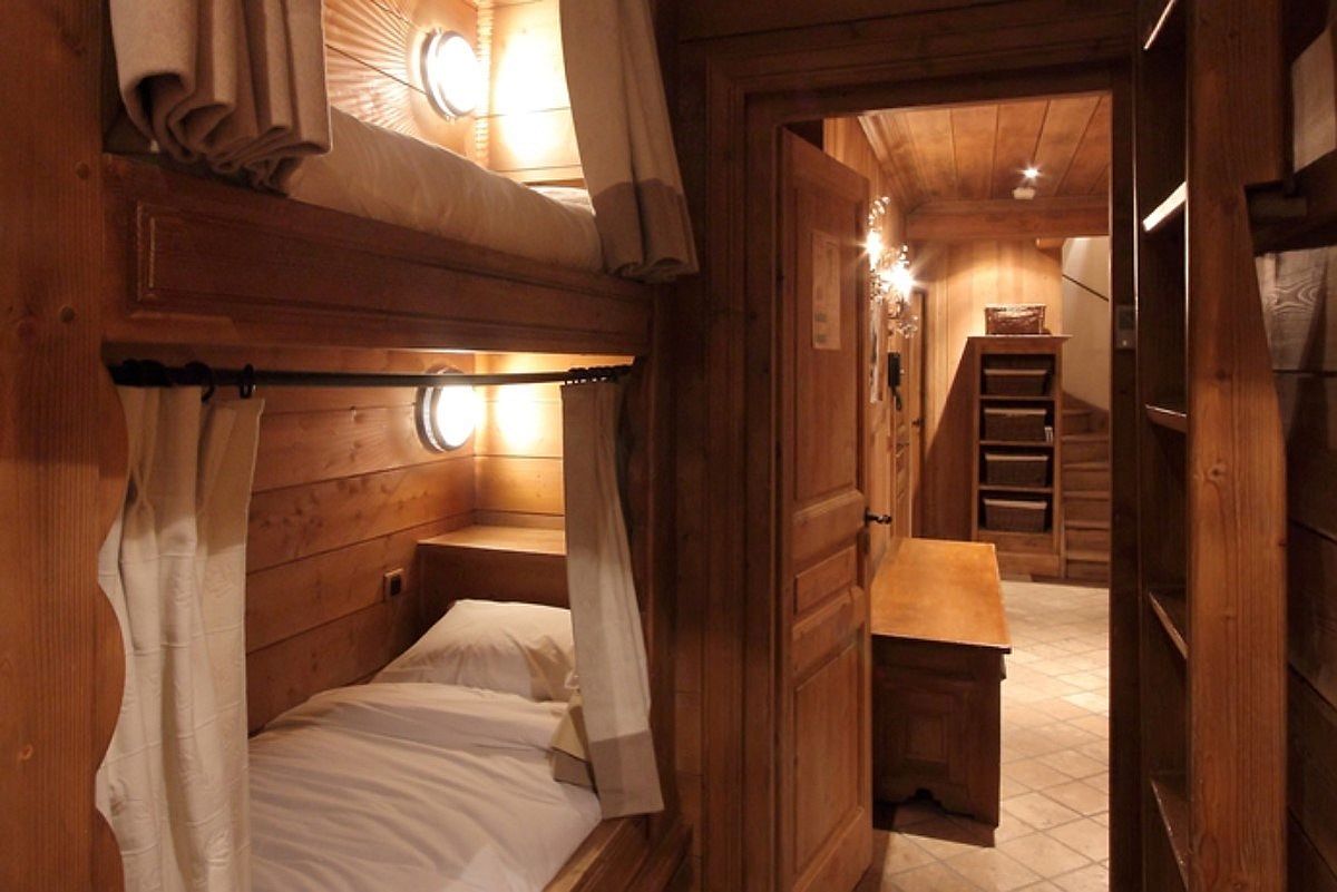 Small bunk bedroom at the chalet for children is both comfortable and fun