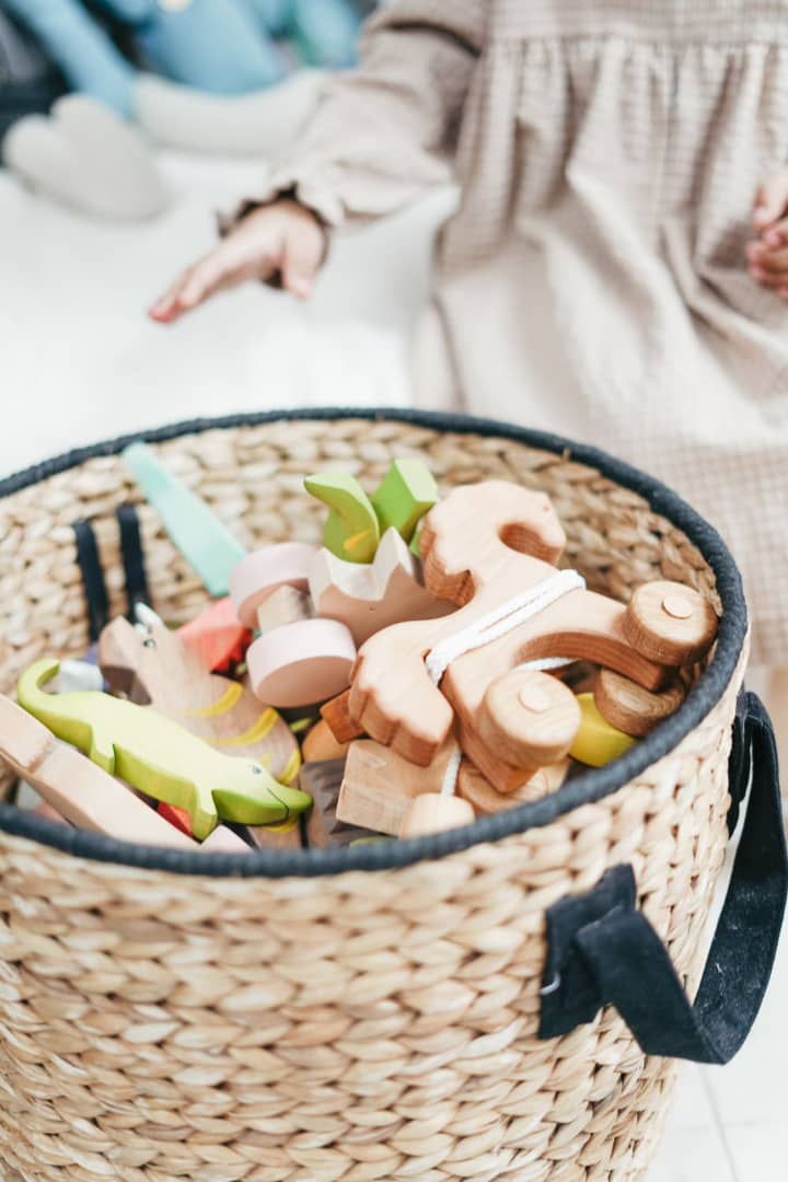 Book baskets are great for storing toys