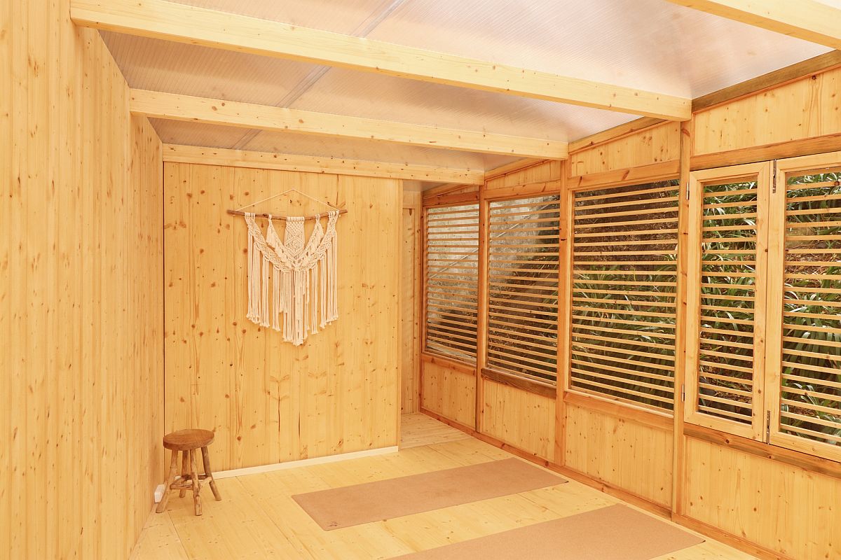 Well-Lit and Woodsy Garden Yoga Studio is a Serene Backyard Escape