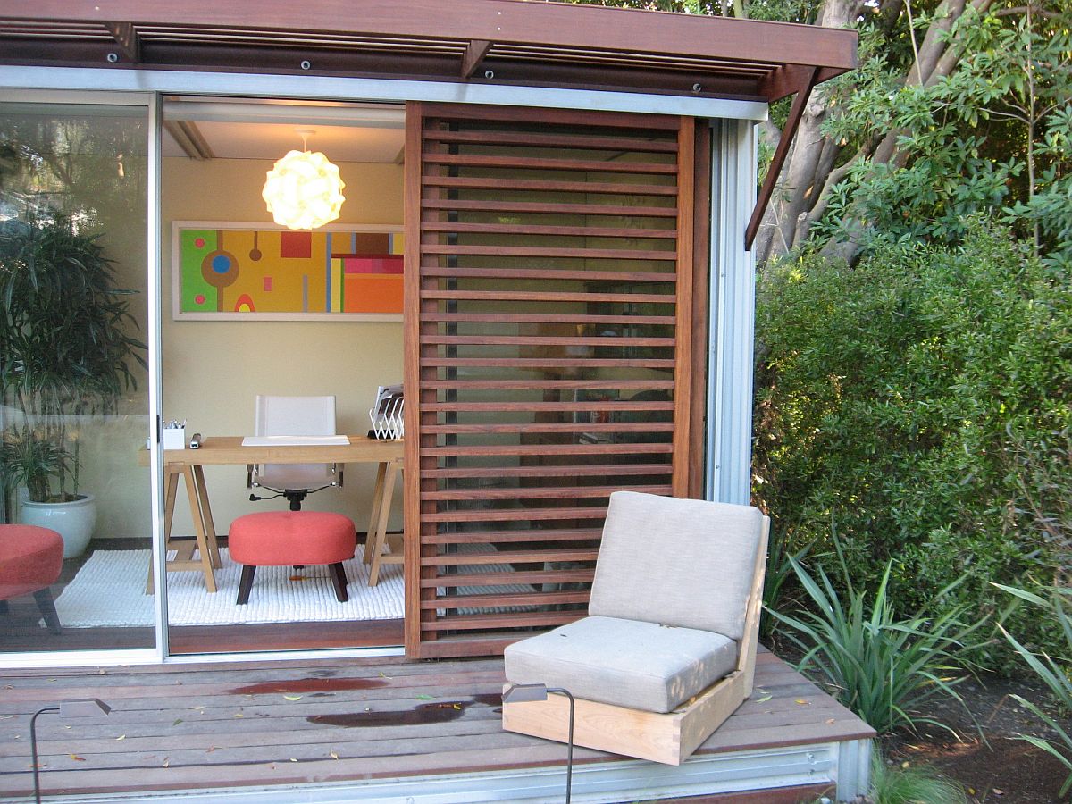 Custom and stylish home office in the backyard