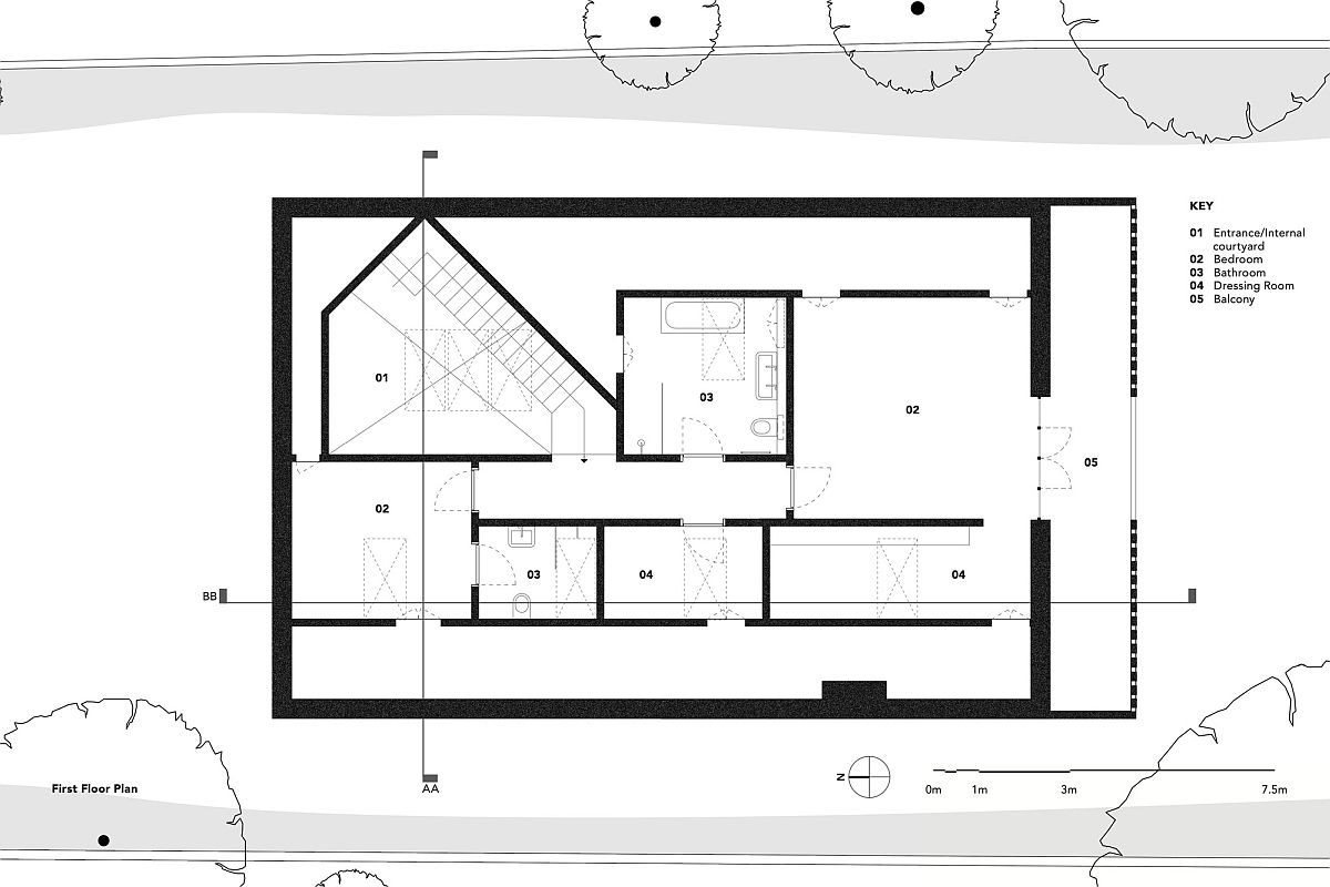 First floor plan of mock tudor Ditton Hill House in UK