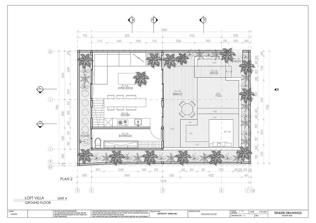 Ground level floor plan of Gaston Loft designed by Biombo Architects