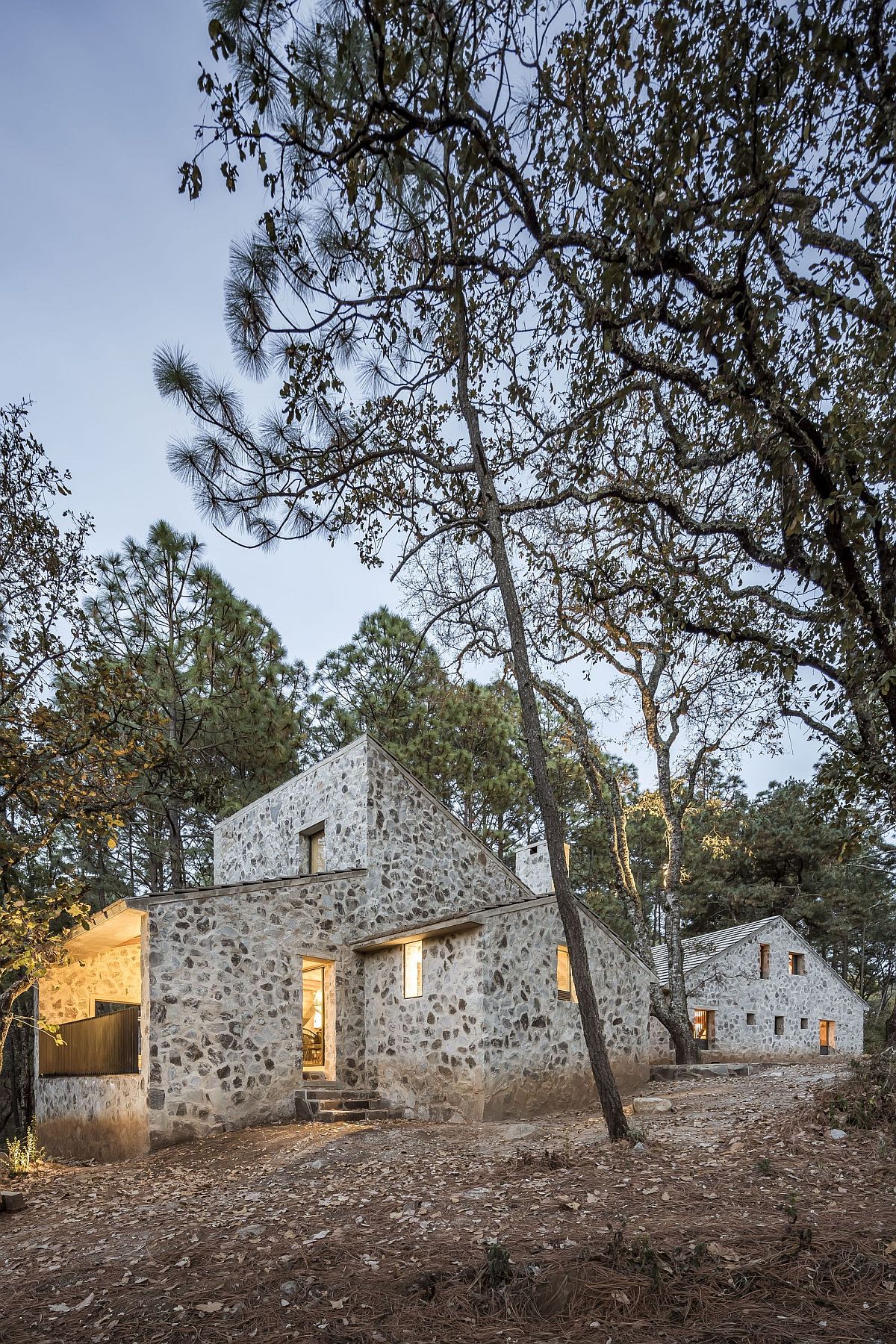 View of the relaxing cabins and the natural landscape around them