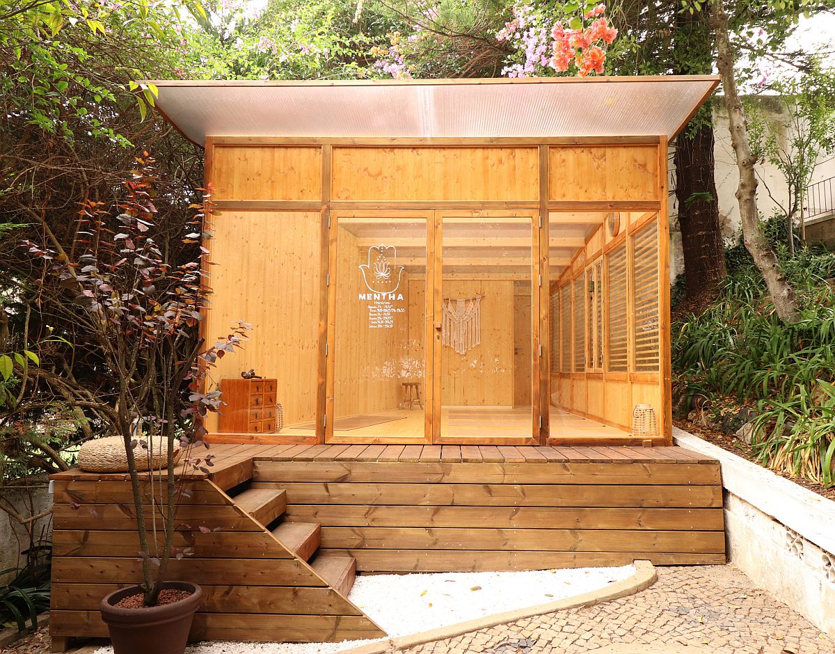 Well-Lit and Woodsy Garden Yoga Studio is a Serene Backyard Escape