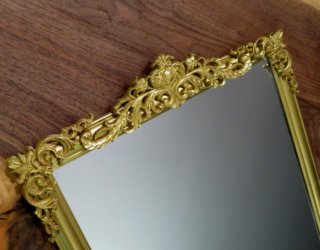 Exude Parisan Style With A DIY Vintage Inspired Faux Brass Mirror