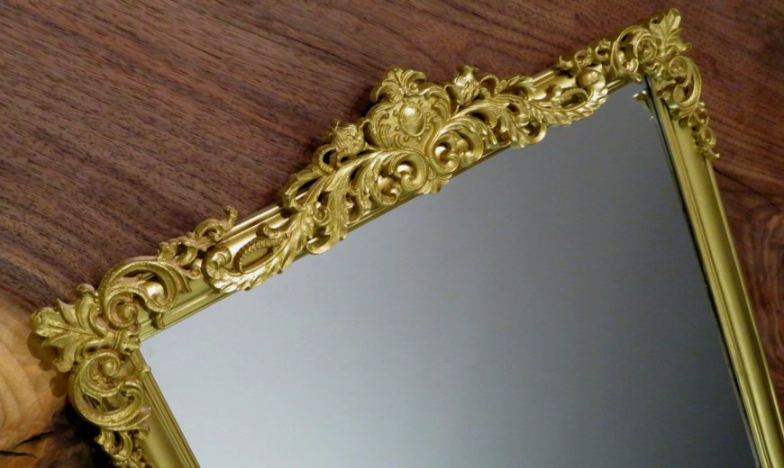 Exude Parisan Style With A DIY Vintage Inspired Faux Brass Mirror