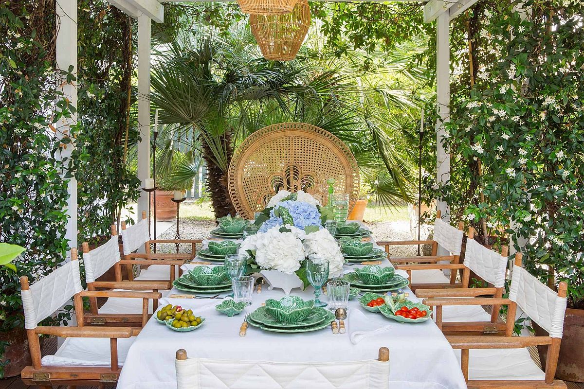 Captivating patio with an outdoor dining area that is ready to host!