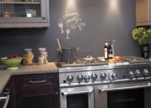 Chalk wall kitchen backsplash