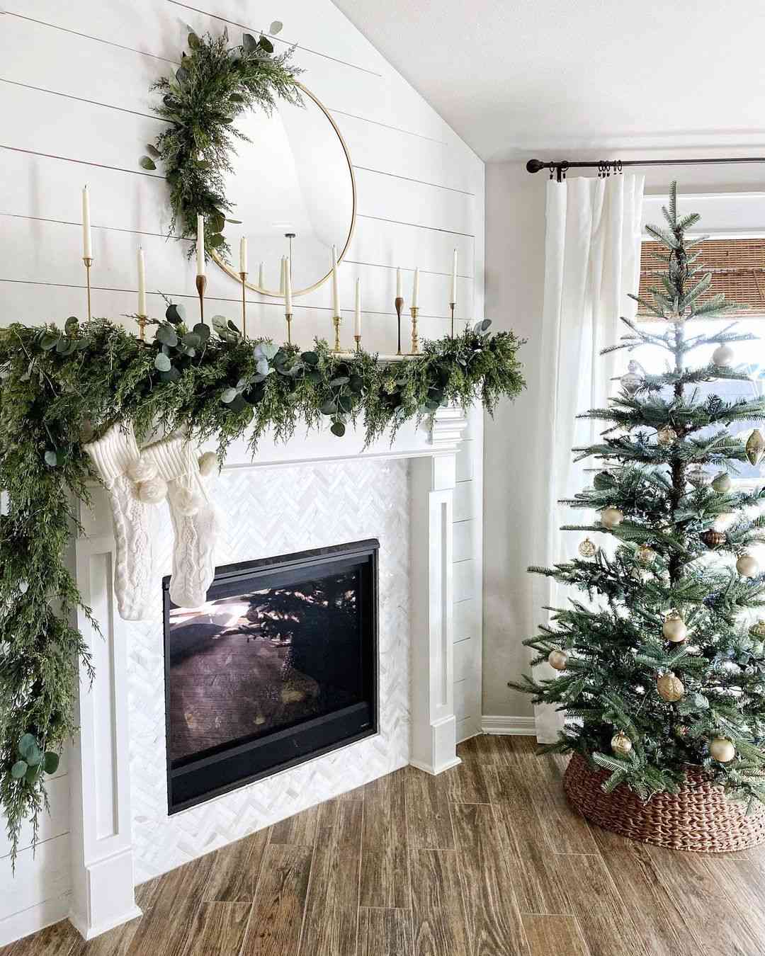 Christmas Decor Around Fireplace