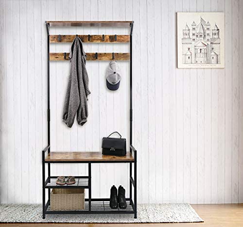 Coat hanger with storage for bags and shoes