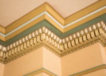 Crown molding with ornate woodwork