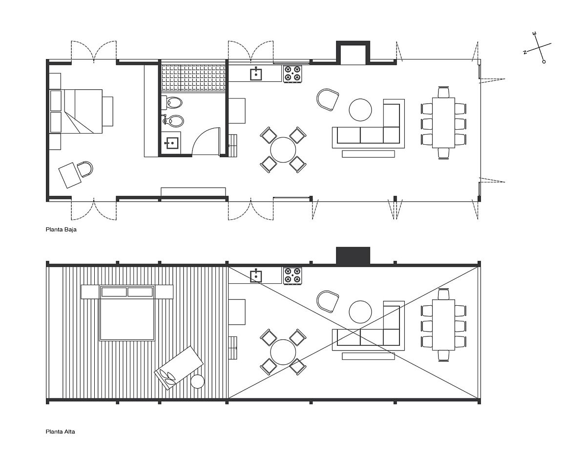 Design plan of the Mi Cielo Lodge in Mexico
