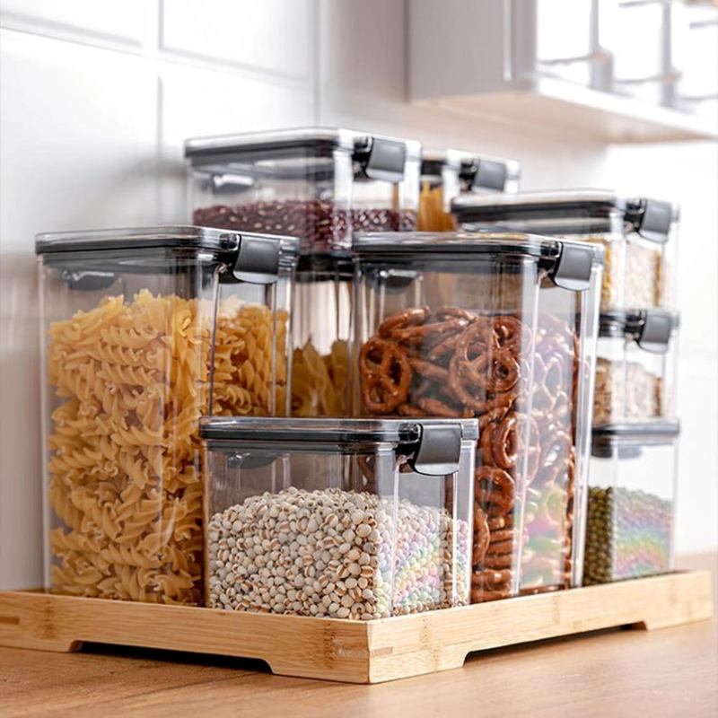 Dry food in clear canisters