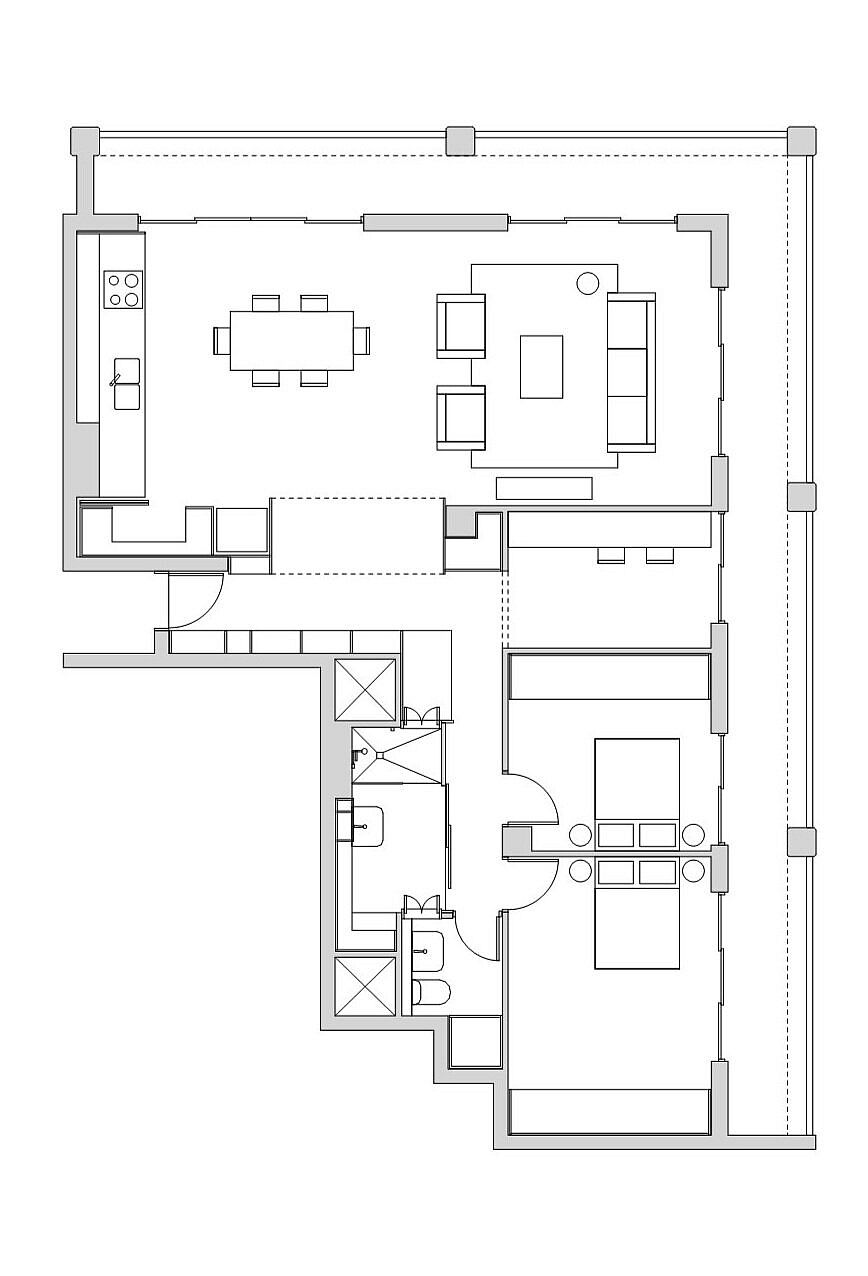 Floor-plan-of-the-renovated-Beaumont-apartment-in-Brisbane-Australia-62330