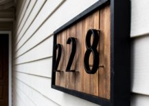 Framed House Number on Wood