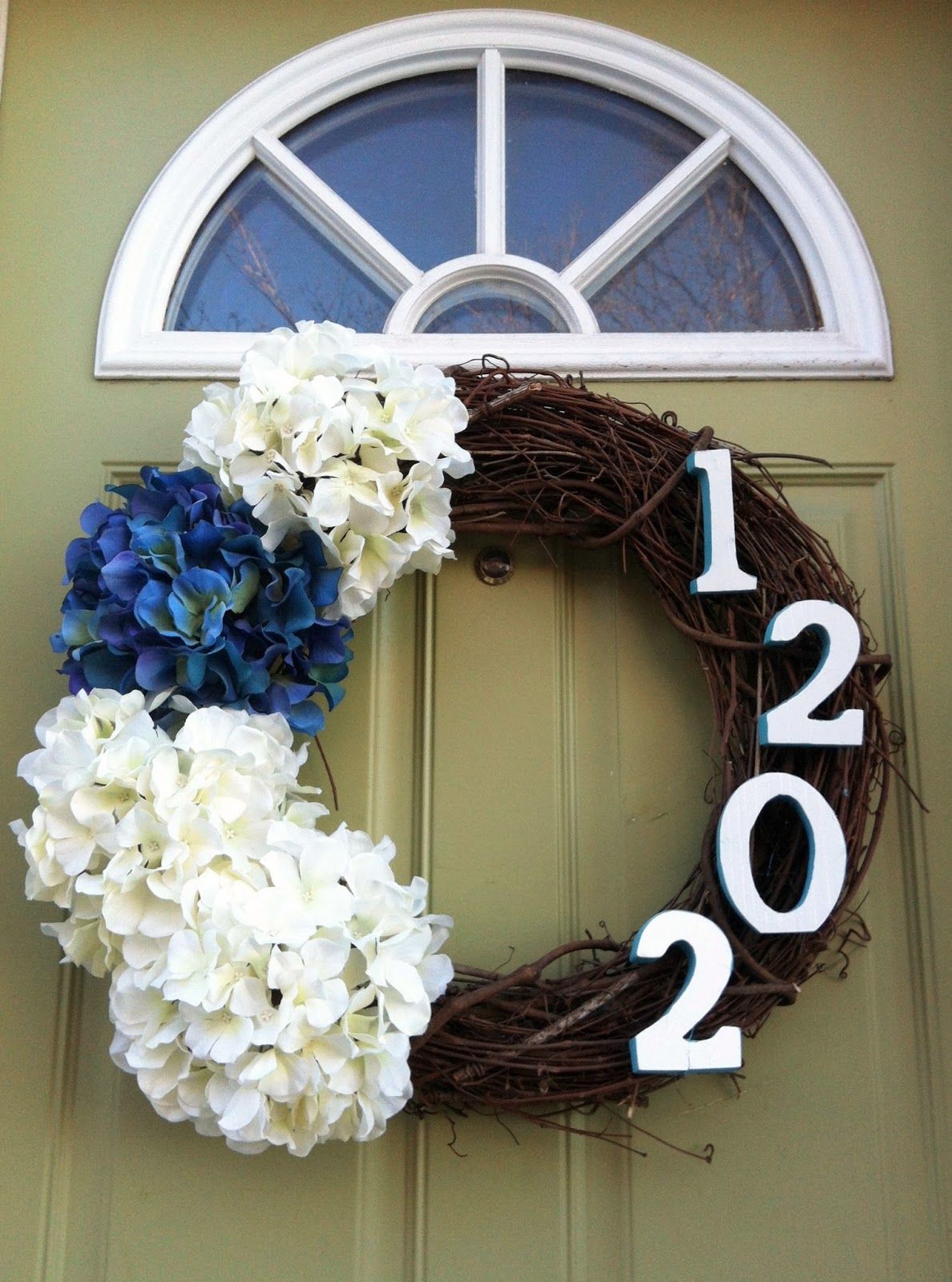 House Number on Front Door Wreath