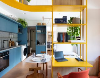 Vivid Splashes of Blue and Yellow Invigorate this Space-Savvy Brazilian Apartment