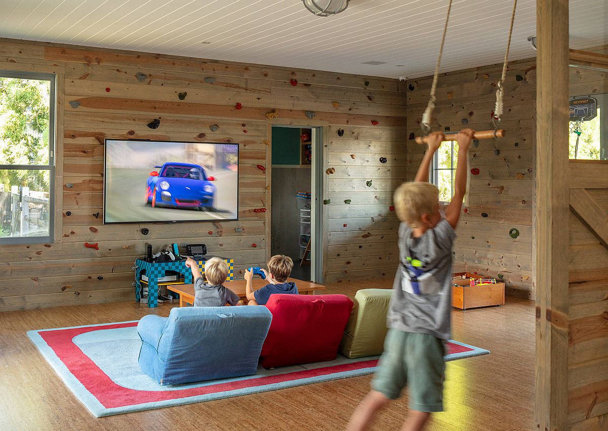 Kids' room tha has been designed to promoe activity in more ways than one!