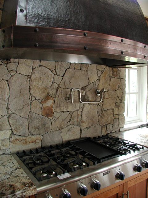Natural stone backsplash for kitchens