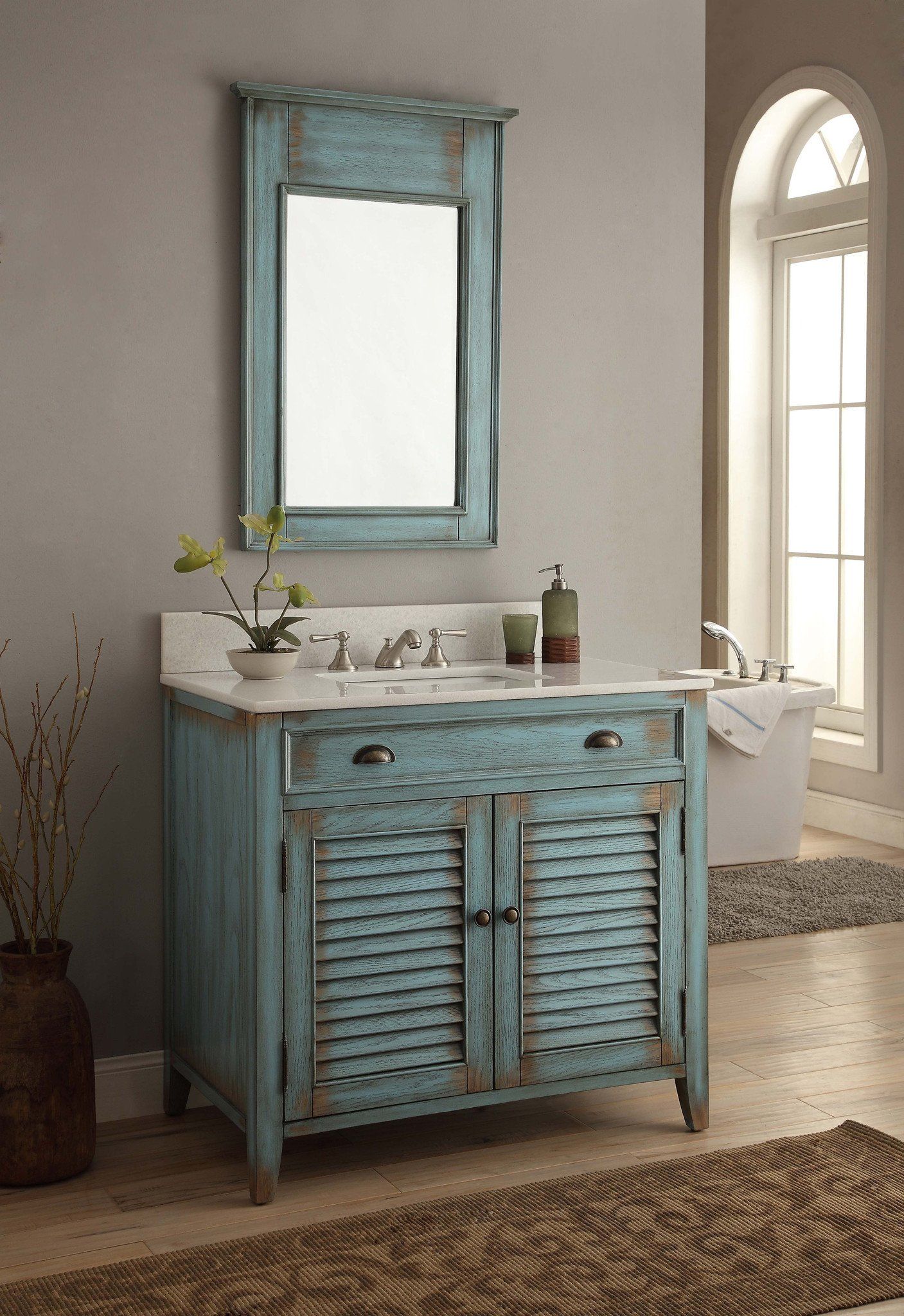 Rustic Bathoom Storage Unit and Mirror