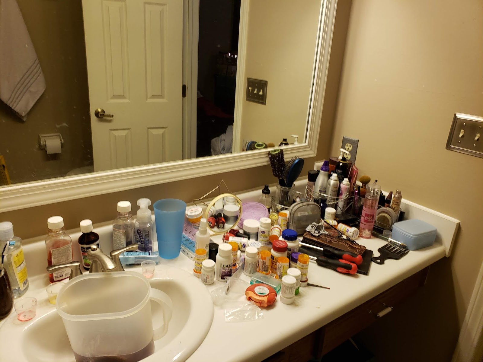 Unorganized bathroom