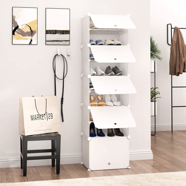 Best Entryway Shoe Storage Ideas That Are Chic And Functional   White Shoe Storage Beside A Bench 12833 600x600 