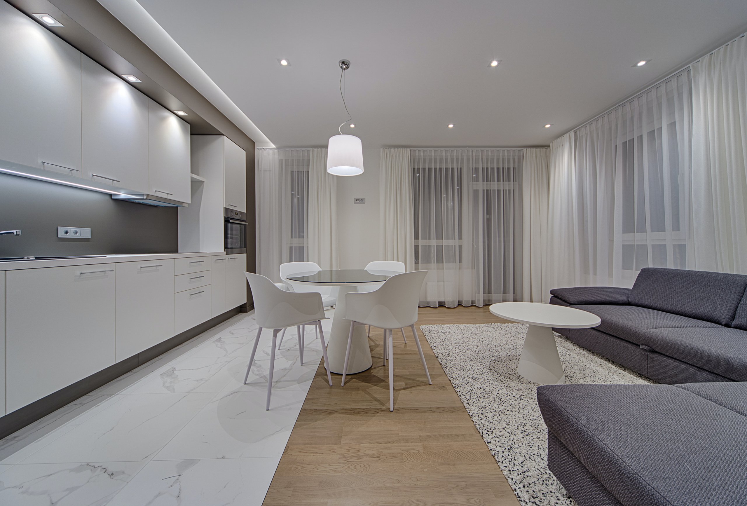 White-themed living space