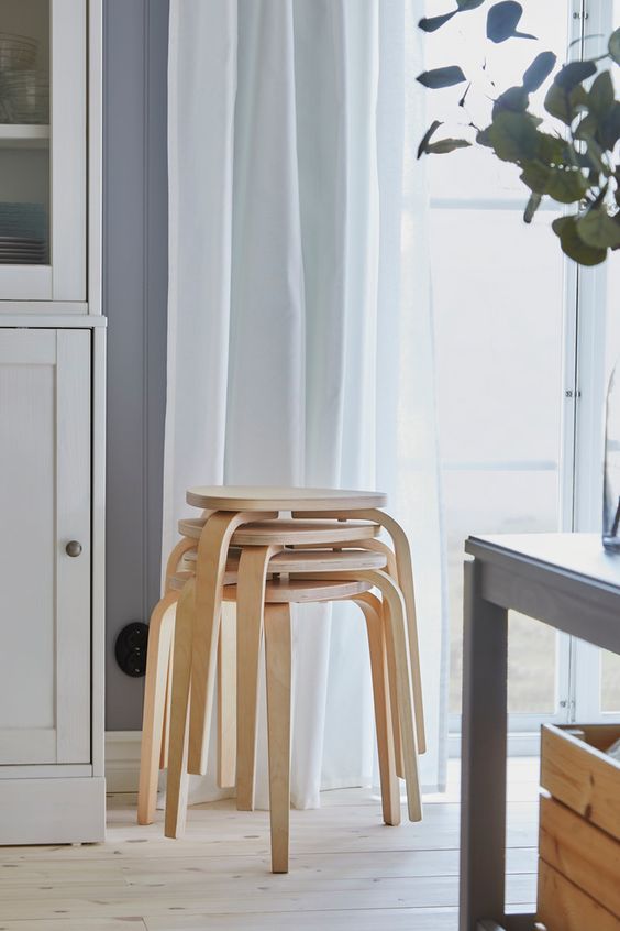 IKEA Kyrre Birch Stool Stacked