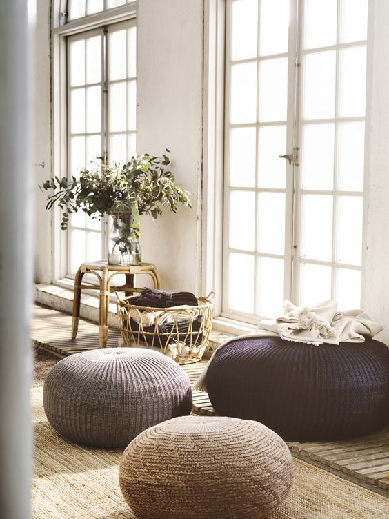 Ikea Sandared Floor Pouffe Three Sizes