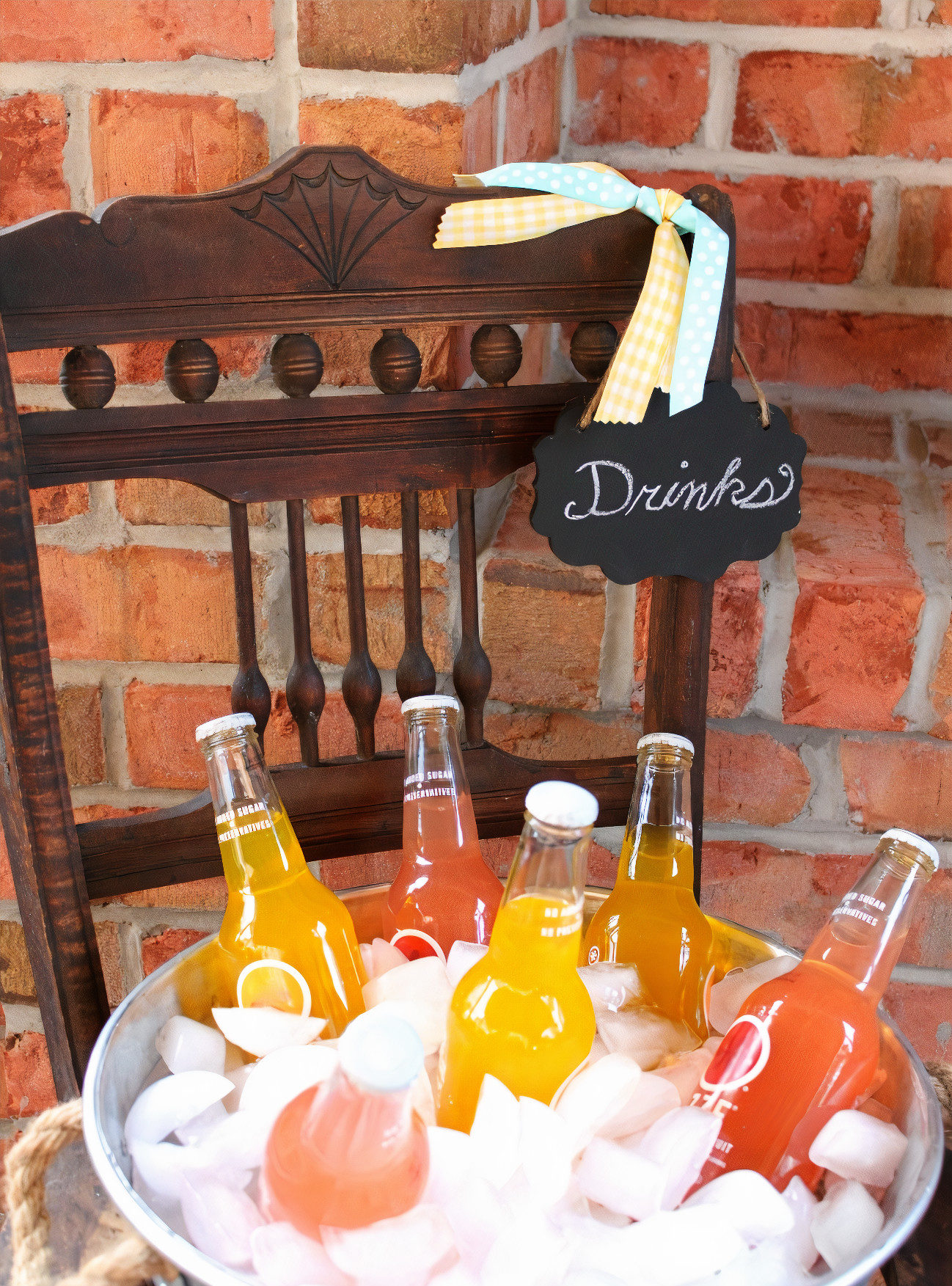 drinks in a bucket with ice