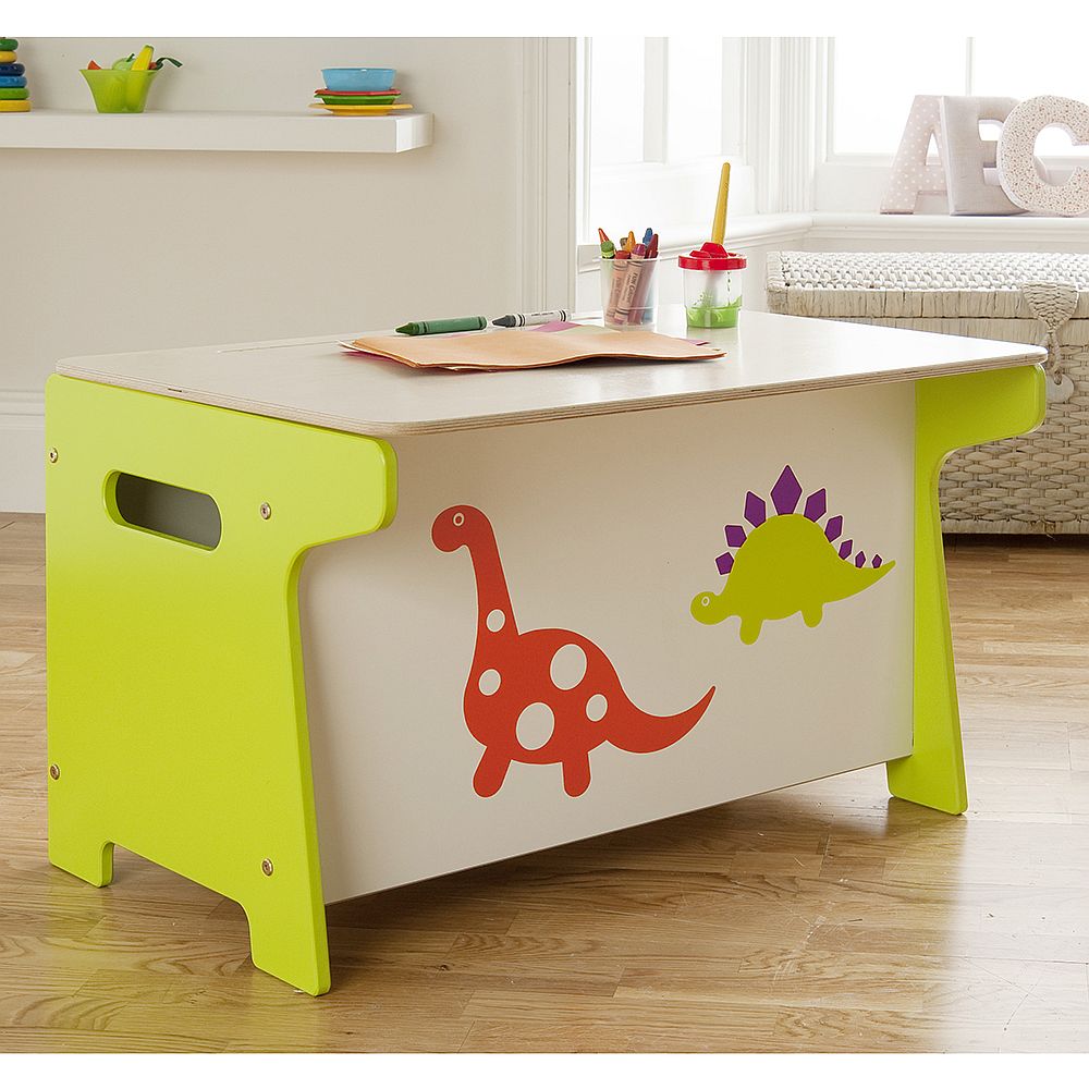 Bespoke work desk for the kids' room also offers storage space inside!