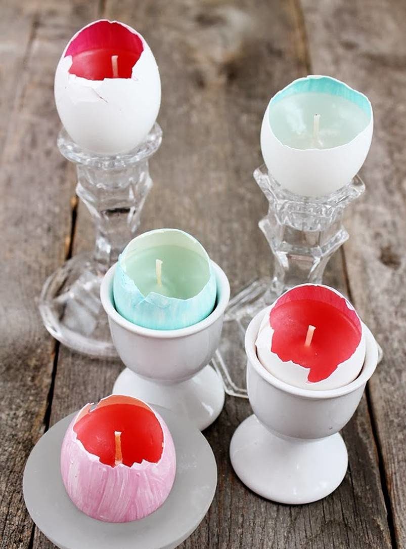 Candle in egg shells