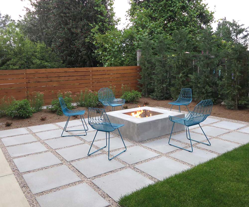 Concrete Slabs And Pebbles Floor