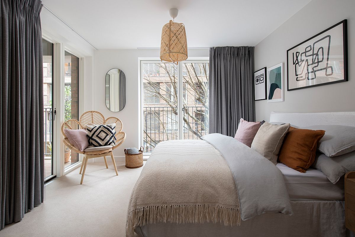 Create a relaxing and refreeshing bedroom with modern Scandinavian style in the bedroom