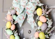 Floral easter egg wreath