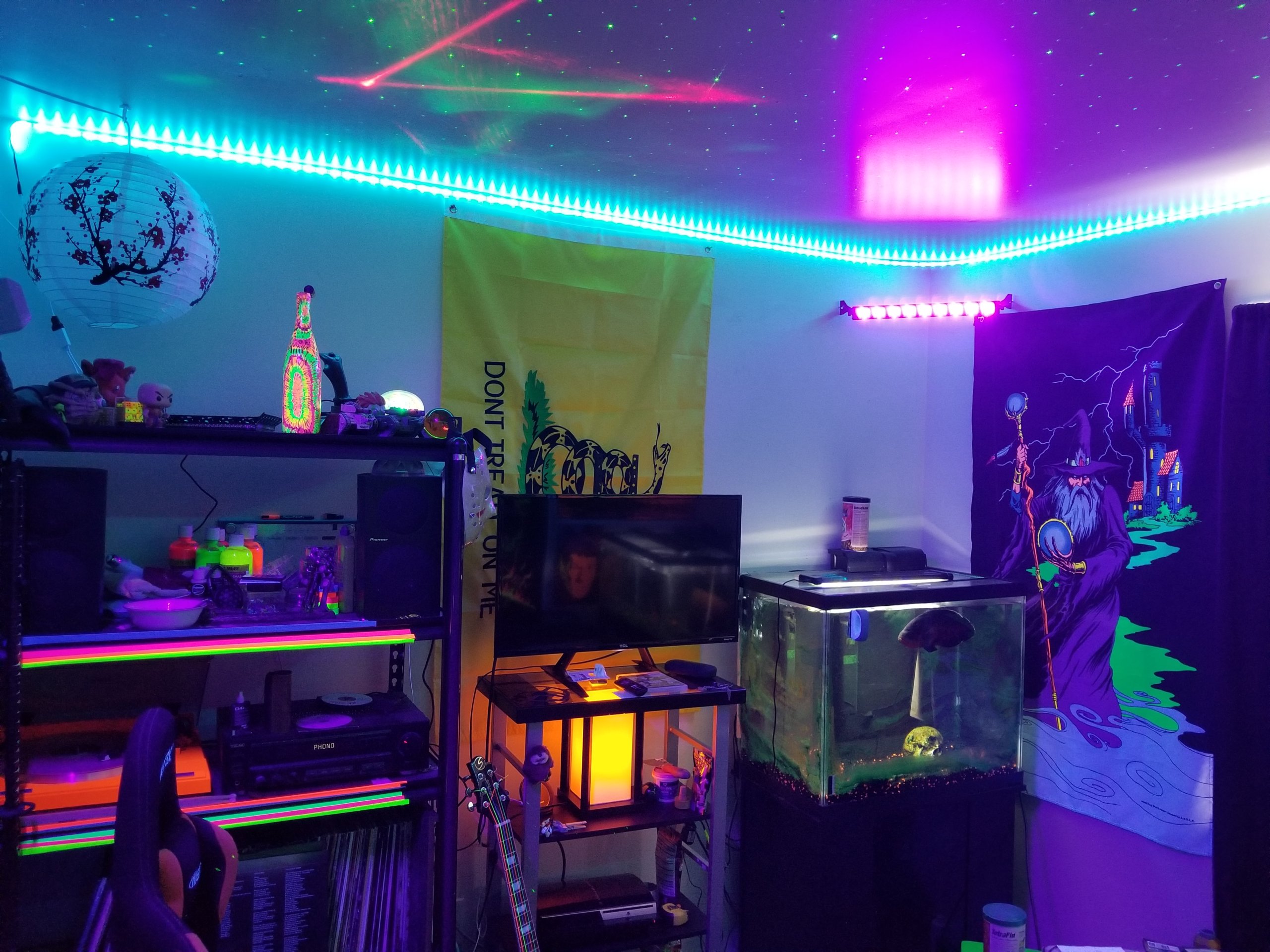 Game Room with LED Lights